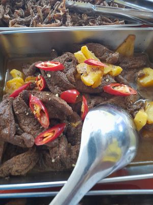 Com chay selection. All vegan. Faux meats at CHAY GIA ĐÌNH NHẬT HẠ in Ho Chi Minh City