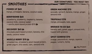 Smoothie Menu at Blend & Grind - Kennedy Town in Hong Kong Island