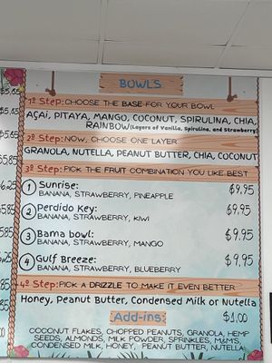 Menu   at Acai & Co in Mobile