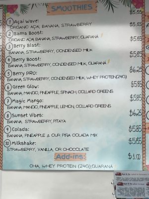 Menu   at Acai & Co in Mobile