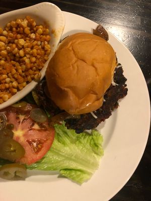 Vegan burger with special side of the day at Bite in Milford