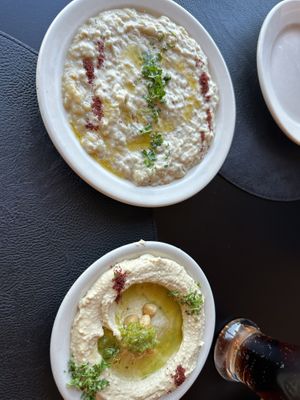 Baba ganush - not vegan 🌱 ask for tahini dishes  at Taqwa's Bakery & Restaurant in Greenfield