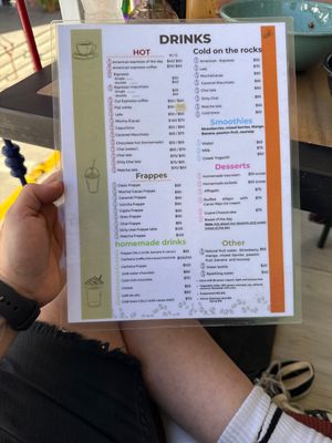 Drink menu  at Calli Cacao Cafe in Puerto Vallarta
