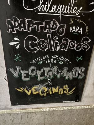 Outside it also says they accommodate vegans and vegetarians   at Mi Méjico in Granada