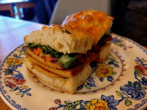 Gochu Tofu. at Bae Borth Deli Bar in Porthmadog