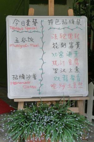 2014-09-04 today's special at Restoran Vegetarian Life Style in Penang