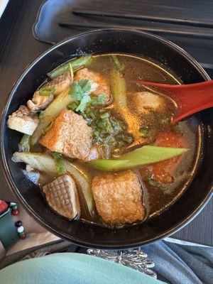 Tom yum - yummy  at Basil Vegan Thai & Sushi in Las Vegas