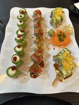 Caterpillar, volcano, tropical dragon   at Basil Vegan Thai & Sushi in Las Vegas