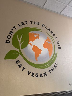Love their slogan!   at Basil Vegan Thai & Sushi in Las Vegas