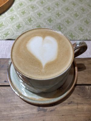 Oat milk latte  at Heyue Sukongjian in Puer