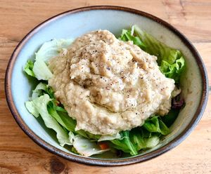 Hummus bowl at Baker's Kitchen Destination Restaurant in Dubai