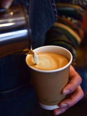 Vegan coffee 
Alternative milk options  at Gabu Chocolatier in South East London