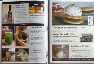 Beverages and desserts at Vegan Sushi Kyoto in Kyoto