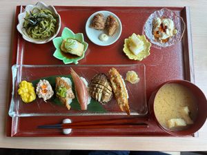 Full sushi set at Vegan Sushi Kyoto in Kyoto