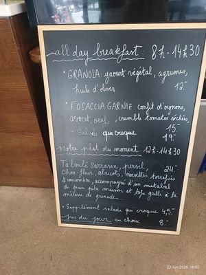 Daily menu at Ou Bien Encore in Geneva