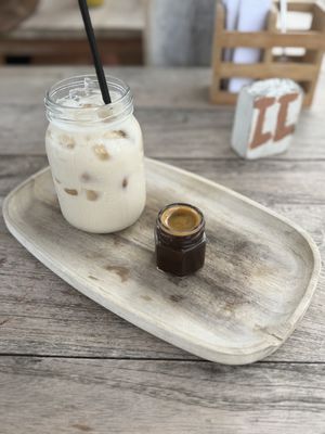 Ice latte (oatmilk)  at Bliss the Berry in Willemstad