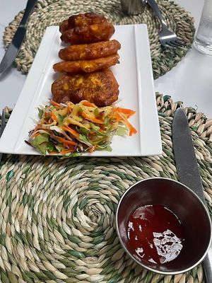 Veggie Fritters at Garmaii Duty Free & Diner in Soufriere