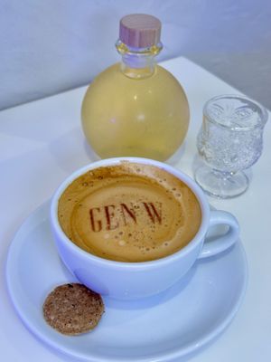 Soy coffee and cold brew milk oolong  at Gen W Cafe in Central Singapore