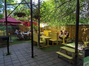 rear patio at Resto Vego in Montreal