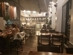 seating area for the cafe at Resto Vego in Montreal