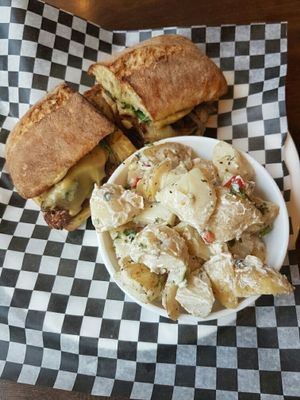 Delicious potato salad! at Resto Vego in Montreal