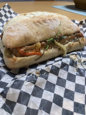 Maple tempeh sandwich   at Resto Vego in Montreal