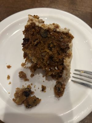 Vegan carrot cakee  at Resto Vego in Montreal