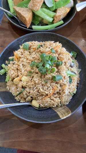 Vegetable fried rice - huge serve, really tastyy  at Lims Kitchen in Warners Bay