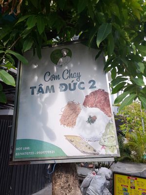 Sign outside at Quán Chay Tâm Đức 2 in Ho Chi Minh City