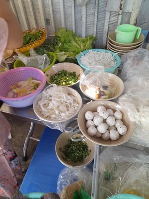 Vegan ingredients ready for an order of any of the vegan soups at Hủ Tiếu Chay Thiên Duyên in Ho Chi Minh City