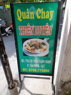 Name. Address. Phone number at Hủ Tiếu Chay Thiên Duyên in Ho Chi Minh City