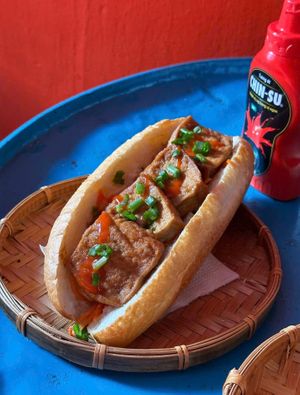 Soy-glazed Tofu. at bánh mì 911 in Lao Cai
