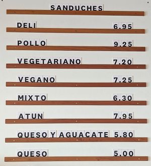 Menu 4 of 5, March 2023 at Galapagos Deli in Puerto Ayora