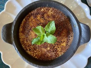vegan crème brûlée   at MINT Cucina Fresca in Polignano A Mare