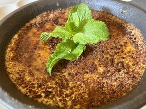 vegan crème brûlée   at MINT Cucina Fresca in Polignano A Mare