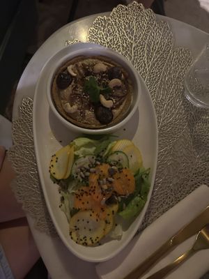 Cashew quiche + salad (vegan)  at MINT Cucina Fresca in Polignano A Mare