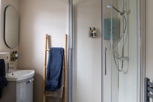 Downstairs newly installed shower room at Gorllan in Eglwyswrw
