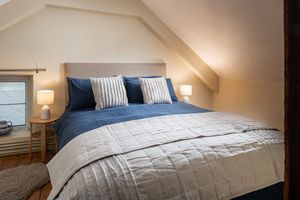 King sized bed at Gorllan in Eglwyswrw