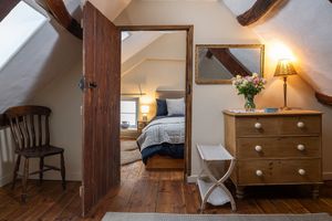 View from dressing room into the bedroom at Gorllan in Eglwyswrw