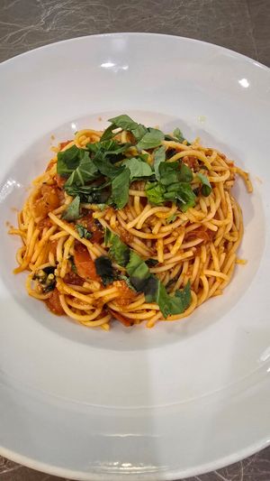 Capellini alla Checca with gf pasta at Fratello's Ristorante & Pizzeria in Idyllwild