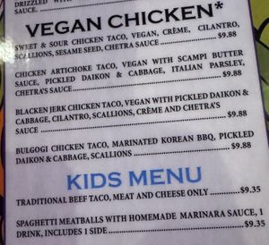 Vegan chicken tacos!  at The Dream Tacos in Lewisville