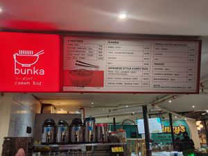 Menu at Bunka Ramen Bar - Mojo Market in Cape Town