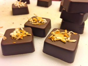 Cashew-Coconut chocolates! at Black Currant in Brooklyn