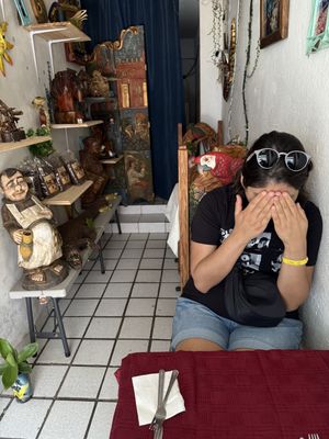 Inside seating (two tables); very cute!   at Wake Up Vallarta in Puerto Vallarta