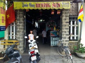 The restaurant's sign and entrance. at Huong Sen in Dong Ha