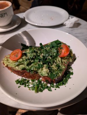 Smashed avocado toast at PANEM  in Stockholm