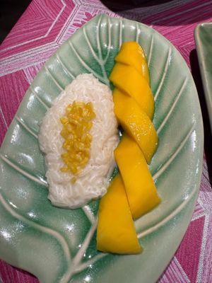 mango sticky rice at Thai Akha Kitchen Cooking School in Chiang Mai
