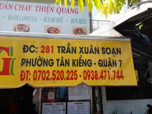 Address. Phone number at Quán chay Thiện Quang in Ho Chi Minh City