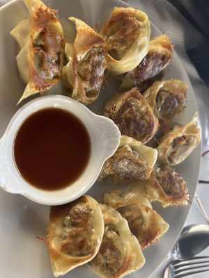 Mushrooms dumplings.   Tasty. A bit oily.  at Toutofu in Paris