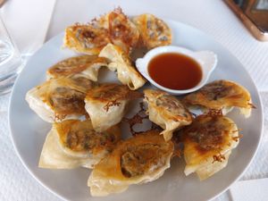 Dumplings with mushrooms and leek at Toutofu in Paris
